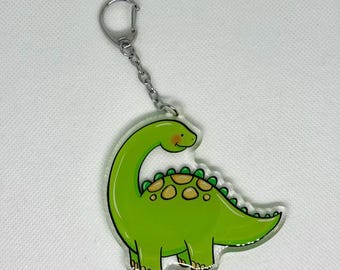 Dinosaurier Acryl Schlüsselanhänger | Lustiger grüner Dino Acrylanhänger für Kinder & Dino-Fans | Taschen Rucksäcke Schlüsselanhänger | Outfit Dekor