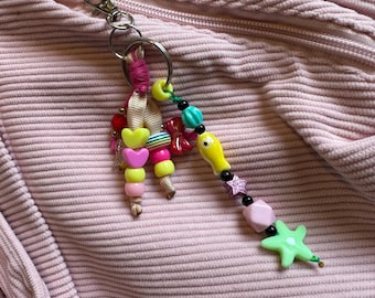 Summer Charms, Purse Bag Tote Accessories, Backpack, Charm De Sac, Best Friend Gift, Keychain, Jewellery Gift for Birthday, Fish Star Heart