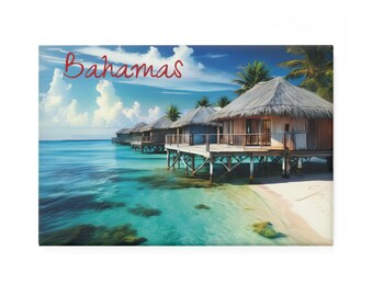 Bahamas Magnet | Tropical Paradise, Beach Decor, Travel Souvenir Memory, Ocean Scene, Rectangle Refrigerator Fridge