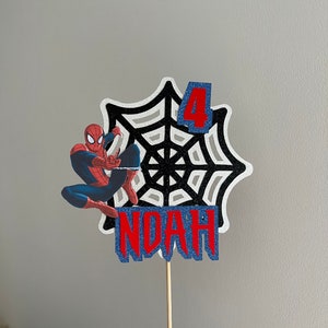 Personalised Spider-Man Birthday Cake Topper Party Super Hero Custom Name