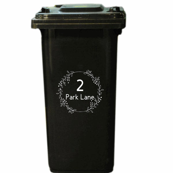 Personalised Wheelie Bin Sticker Vinyl Decal | House Number | 8" x 8" Custom | Address | Mrs Hinch, Stacey Solomon Label