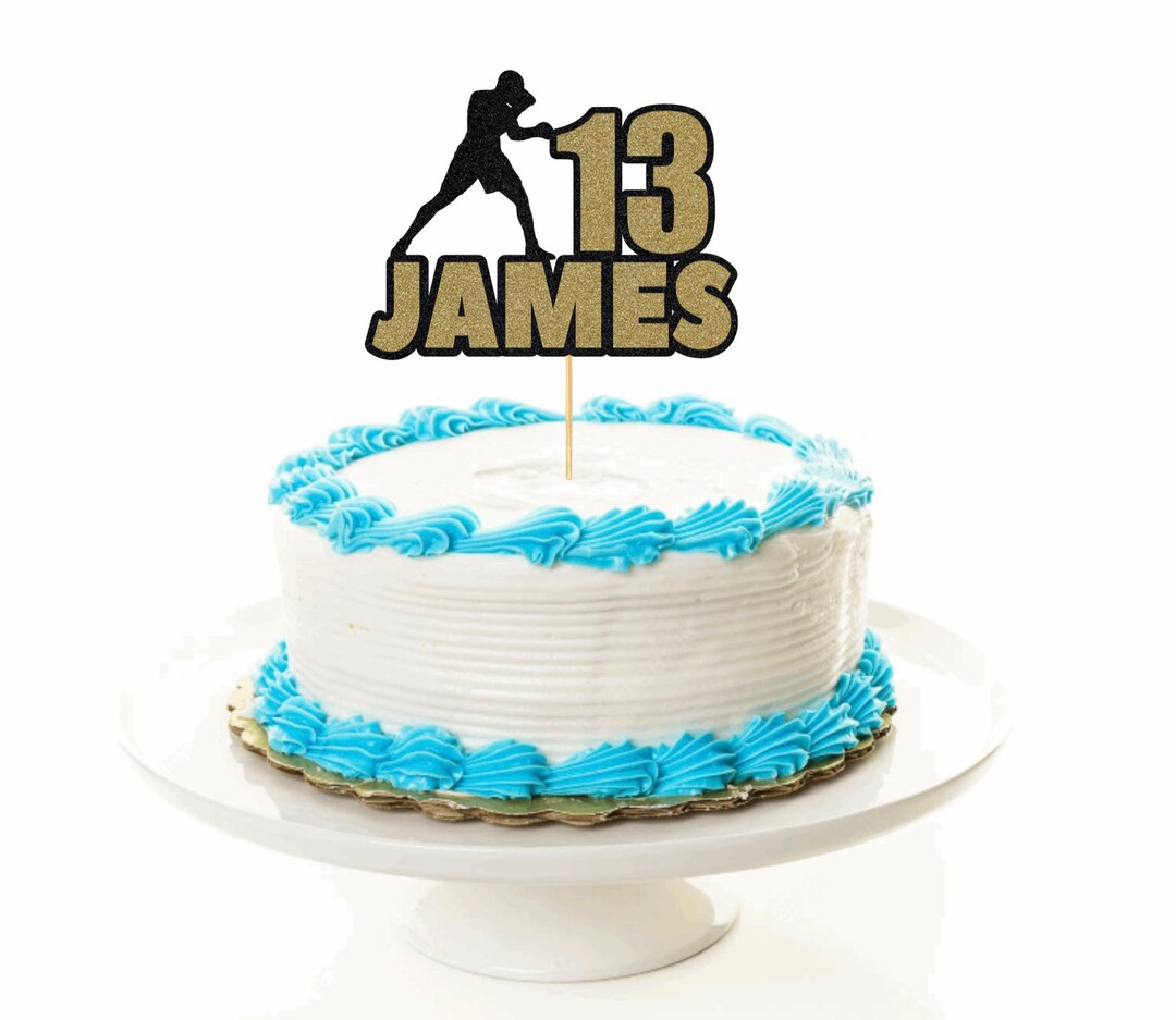 Personalised Boxing Birthday Cake Topper Custom Boxer Topper Any Name ...