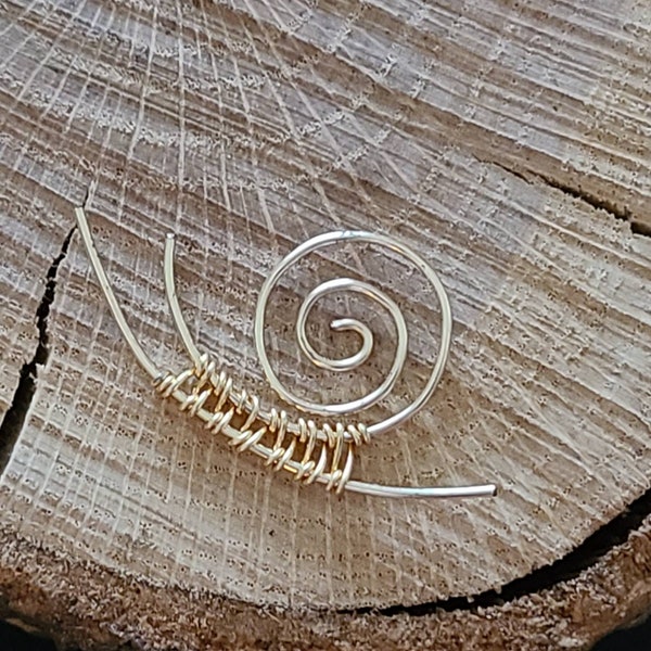 Simple Gold Wire Spiral Shell Garden Snail