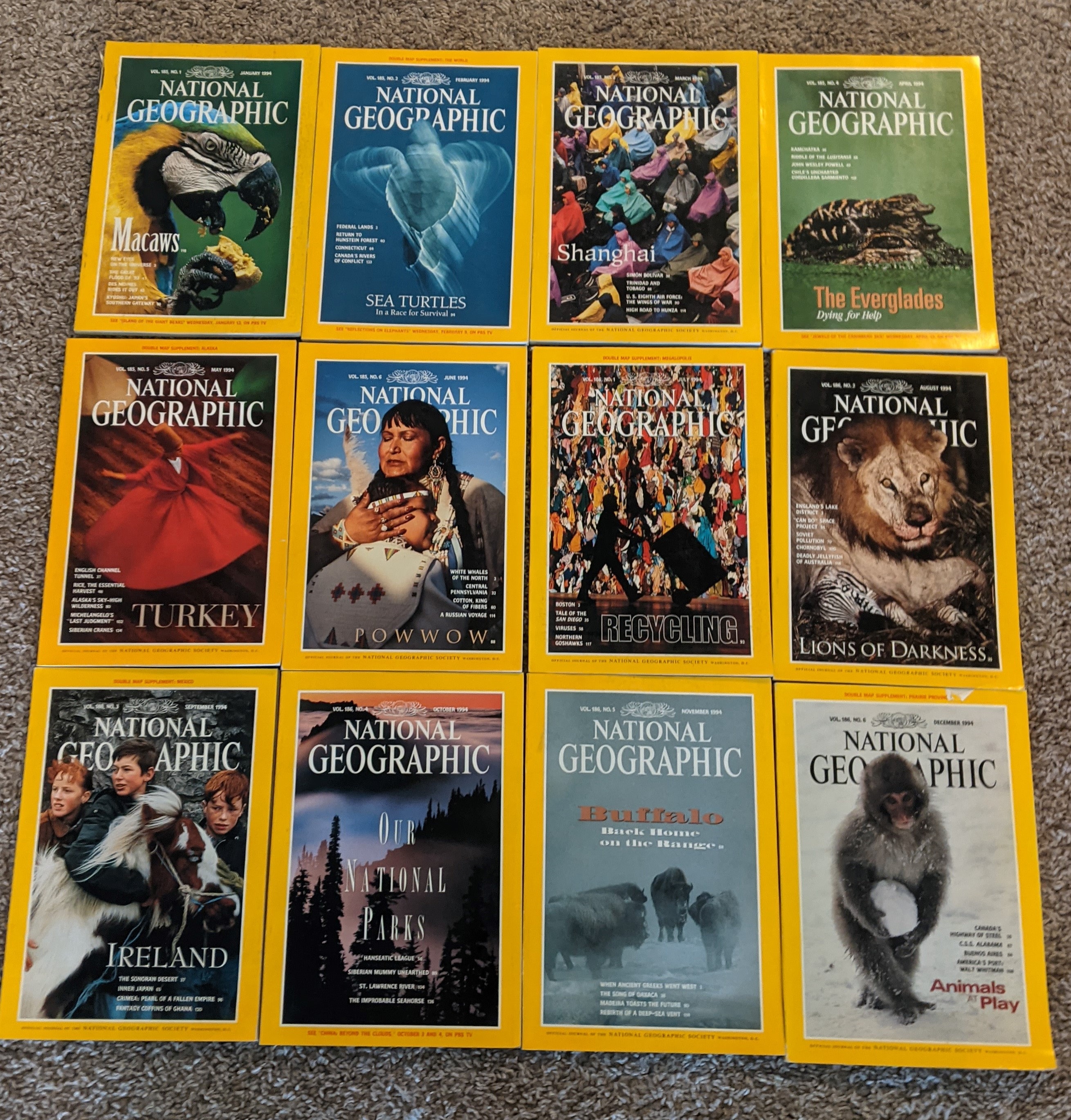美品 National Geographic英語版1993-94年版 ケース付 1993 & 1994 NATIONAL GEOGRAPHIC MAGAZINE SETS W/ SLIP COVERS | eBay