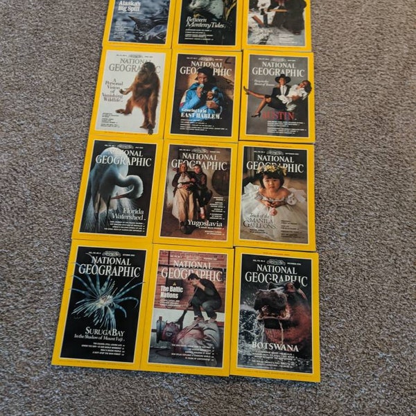 National Geographic Magazines 1991 Etsy