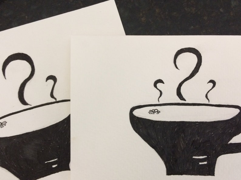 Set of 4 Coffee Note Cards