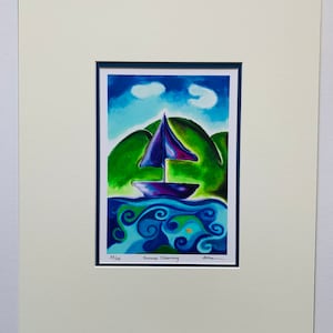 LIMITIERTE AUFLAGE Druck Titel: 'Summer Dreaming' Segelboot