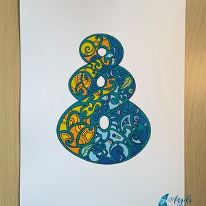 NOVA ESTAMPA 'Pikorua' Double Twist A4 ou A3 (A4 também cabe em 8x10")