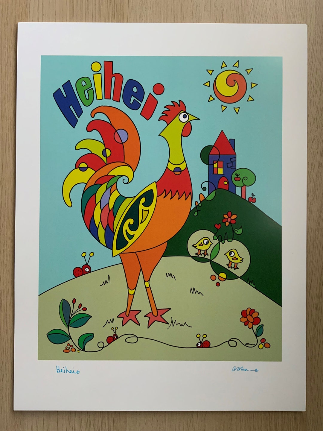 Print Heihei rooster Chicken Te Reo Māori Culture Aotearoa Art Te Reo