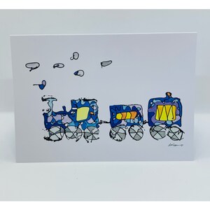 Título do CARTÃO DE SAUDAÇÕES: Cartão em branco 'All Aboard' Choo Choo Train Gift Card