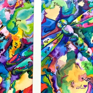 Print LIMITED EDITION 'Dragonland' Bunte Abstrakte Libelle