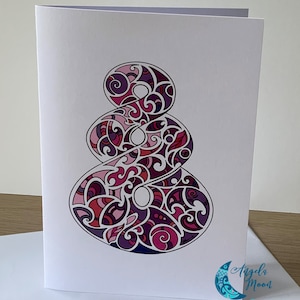 ROZE WENSKAART Pikorua - Double Twist blanco kaart Nieuw-Zeeland Māori-symbool