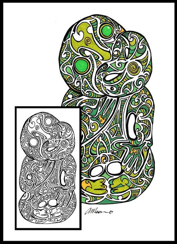 Download Colouring Book Coloring Book With Bonus Card Maori Dreaming Etsy