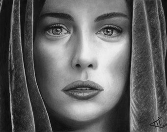 Ritratto Realistico Disegno Charlize Theron Disegno Etsy