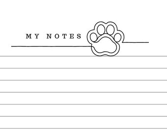Golden Retriever Notepad Printable Minimalist With Paw Symbol, Instant ...