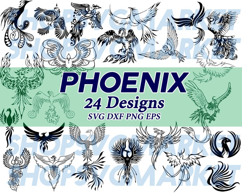 Phoenix Svg Phoenix Silhouette Clipart Decal Stencil Etsy