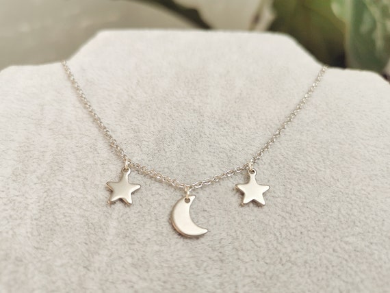 Moon and star charm necklace discount