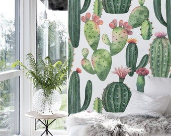 Cacti - removable wallpaper, design, wall covering, reusable, peel and stick, botanical, desert, mexican, thorny, greenery, exotic #95