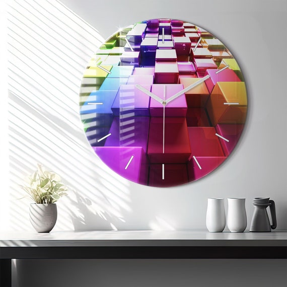 カラフルなイラストの壁掛け時計 子供教育ベクトルのためのカラフルな漫画の壁掛け時計のイラスト素材