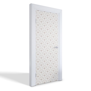 Geometric Floral Pattern Door Sticker, Carving Door Mural, The remaining Door Decals, Creamy Door Mural, Bedroom Door Stickers