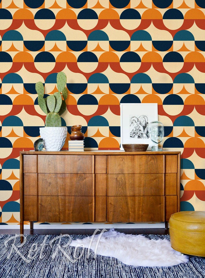 Funky Retro Wallpaper Peel And Stick Or Traditional  svrtravelsindiacom