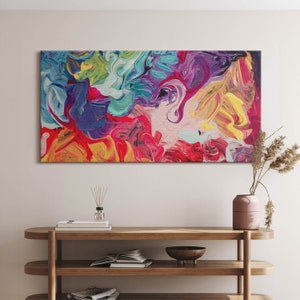 Colorful abstraction Canvas, Wall Art Picture, Multicolor Wall Decoration, Abstraction Canvas Art