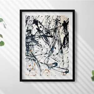Abstract Creative Art Illustration in Frame , Abstraction Print in Frame, Black and white Wall Art, Home Decorations