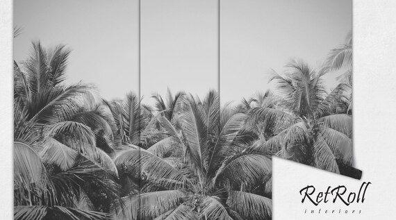 Palm Trees Removable Wallpaper Design Wall Covering Black And White Holiday Paradise Banana Travel Photo Beautiful Sun 65