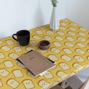 Lächelnder Cartoon Toast Möbelfurnier, Textur, Klebefolien, Lebensmittel Möbelbezug, Gelbe Möbel Abziehbilder, wasserfester Aufkleber