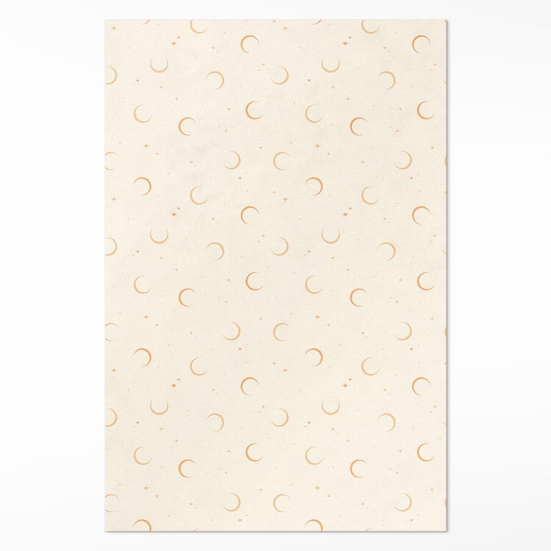 Tinx Living Room Rug Tiny Moons and Stars Boho Space Rug for Living Room, Cosmos Vinyl Floor ...