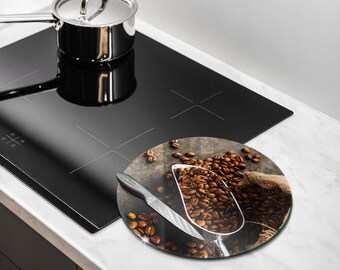 Coffee In Grains Cutting Board, Tempered Glass Chopping Board, Brown Kitchen Decorations, Large Chopping Board, Round Cutting Board