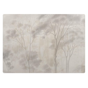A Delicate Forest Computer Chair Mat, Beige Office Chair Mat, Chair Mat, Plants Vinyl Floor Protector, Chair Floor Protector