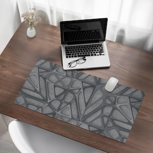 Organic mesh Desk Pad, Gray Desk Cover, Table Protector Pad, Backgrounds And Patterns Desk Mat, Desk Decoration