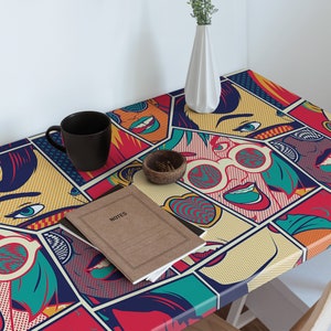 Pop Art style Furniture Veneer, Texture Adhesive Foils, Teen Furniture Covering, Multicolor Furniture Decals, Waterproof Sticker