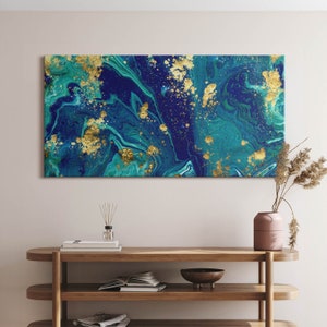 Modern art, abstraction Canvas, Wall Art Picture, Blue Wall Decoration, Abstraction Canvas Art