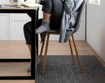 Brick Wall Office Chair Mat, Black Chair Mat, Office Chair Floor Protector, Texture Chair Floor Protector, Desk Chair Mat