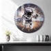 Astronaut in Space Glass Clock, Blue Modern Wall Clock, Space ...
