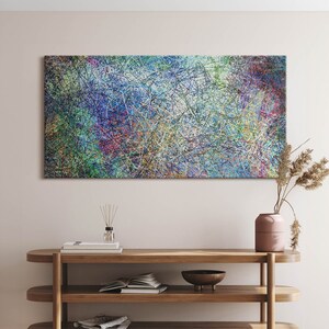 Expressive colorful line abstraction Canvas, Wall Art Picture, Multicolor Wall Decoration, Abstraction Canvas Art