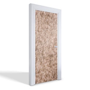 Grass Field Door Sticker, Carving Door Mural, Texture Door Decals, Brown Door Mural, Bedroom Door Stickers