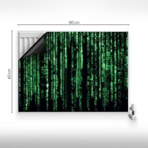 Computer Programming World Green Code Radiator Cover, Green Magnet Mat, Heating Cover, Mat For Radiator image 3