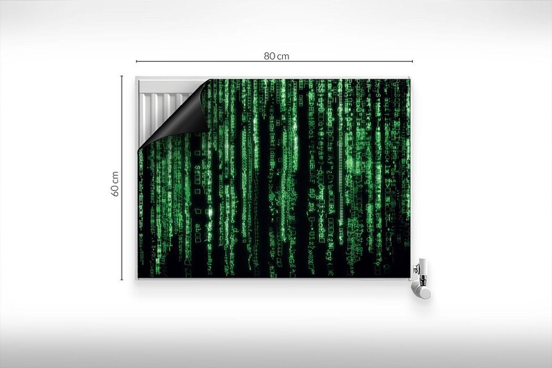Computer Programming World Green Code Radiator Cover, Green Magnet Mat, Heating Cover, Mat For Radiator image 3