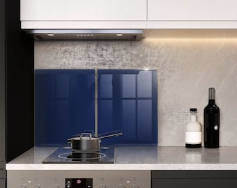 Royal Blue & White Glass Chopping Board