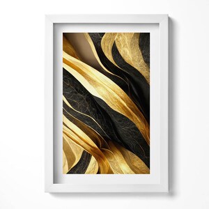 Elegant Abstraction Illustration in Frame , Abstraction Print in Frame, Yellow Wall Art, Home Decorations