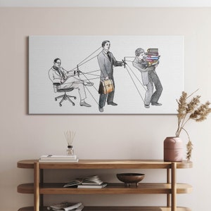 Puppet people Canvas, Wall Art Picture, Gray Wall Decoration, Abstraction Canvas Art