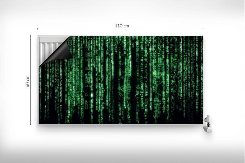 Computer Programming World Green Code Radiator Cover, Green Magnet Mat, Heating Cover, Mat For Radiator image 6