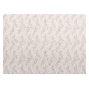 Delicate Leaves Computer Chair Mat, Beige Office Chair Mat, Chair Mat, Pattern Vinyl Floor Protector, Chair Floor Protector