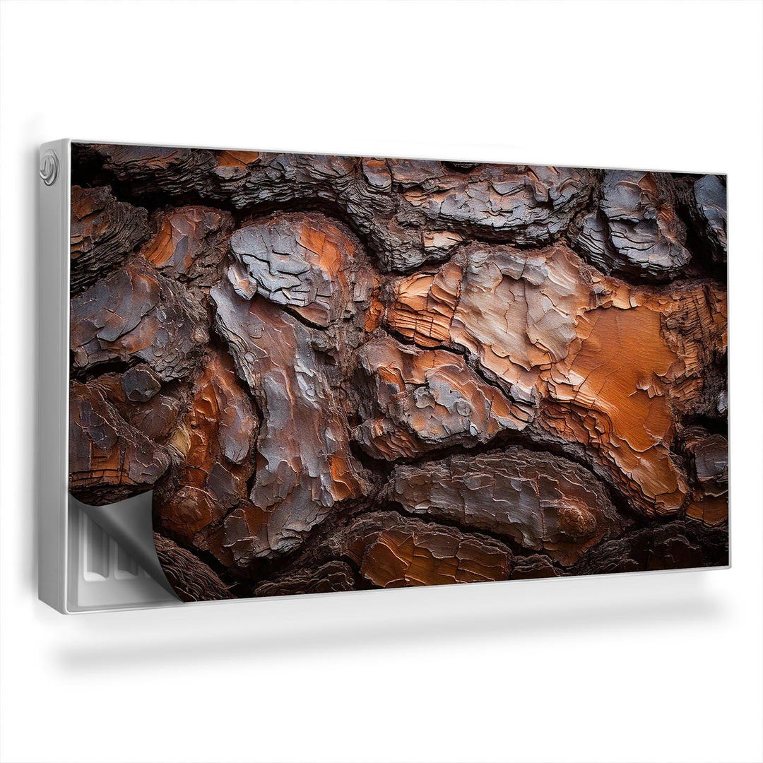 Tree Radiator Cover Natural Cracked Tree Bark Texture Radiator Cover, Brown Magnet Mat ...