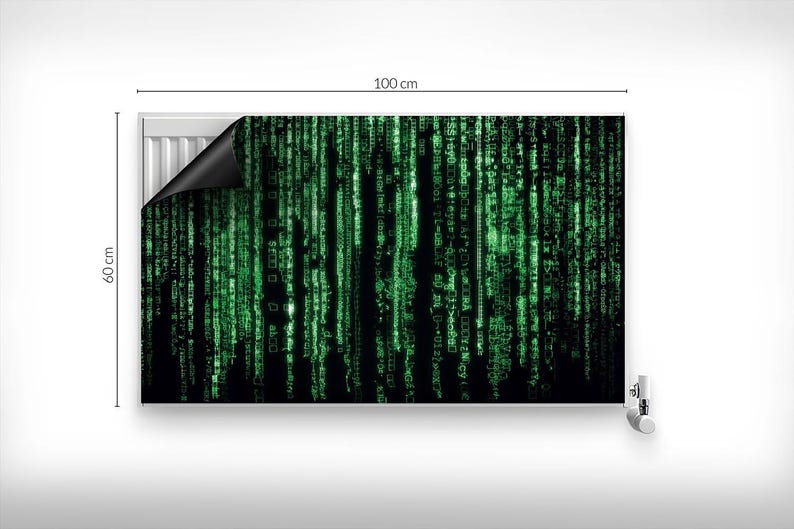 Computer Programming World Green Code Radiator Cover, Green Magnet Mat, Heating Cover, Mat For Radiator image 5