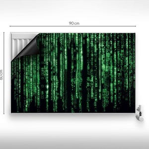 Computer Programming World Green Code Radiator Cover, Green Magnet Mat, Heating Cover, Mat For Radiator image 4