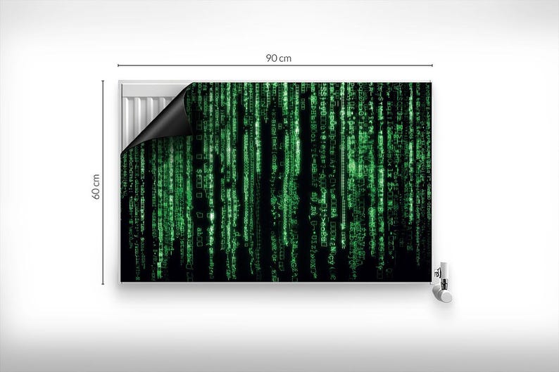 Computer Programming World Green Code Radiator Cover, Green Magnet Mat, Heating Cover, Mat For Radiator image 4